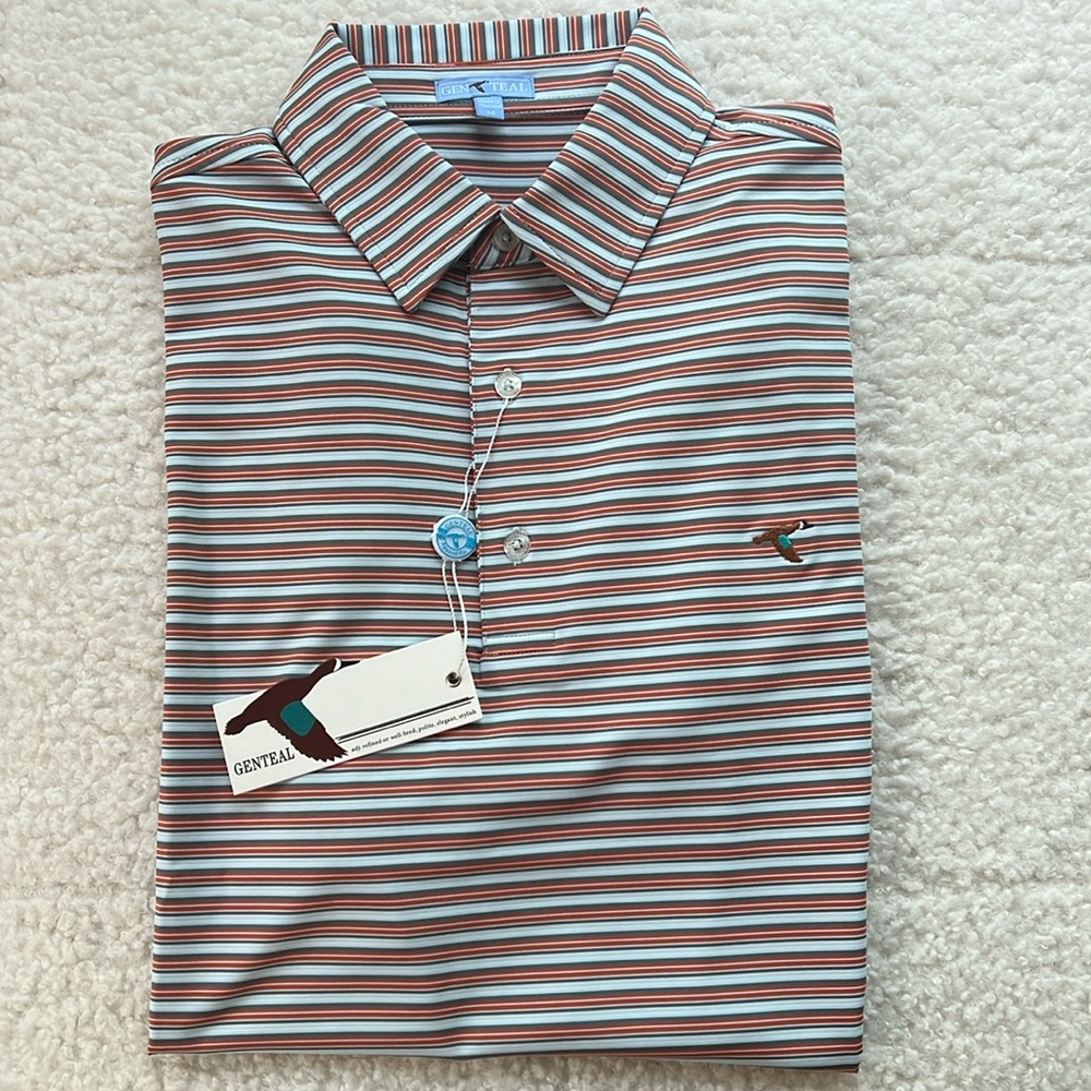 GENTEAL Men’s striped golf polo
